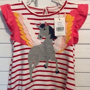 Mini Boden girls unicorn dress NWT